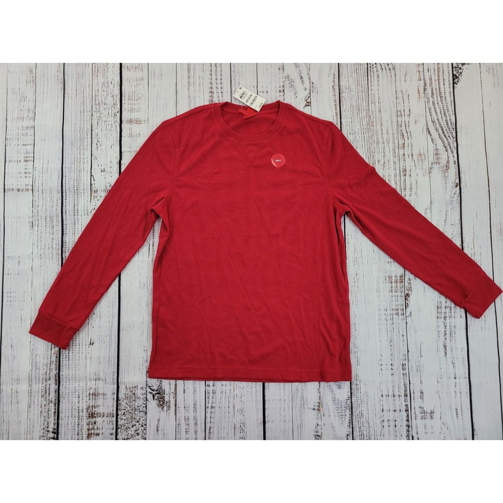 NWT Macy's Family PJs Red Long Sleeve Thermal Sleep Shirt Men's Size M